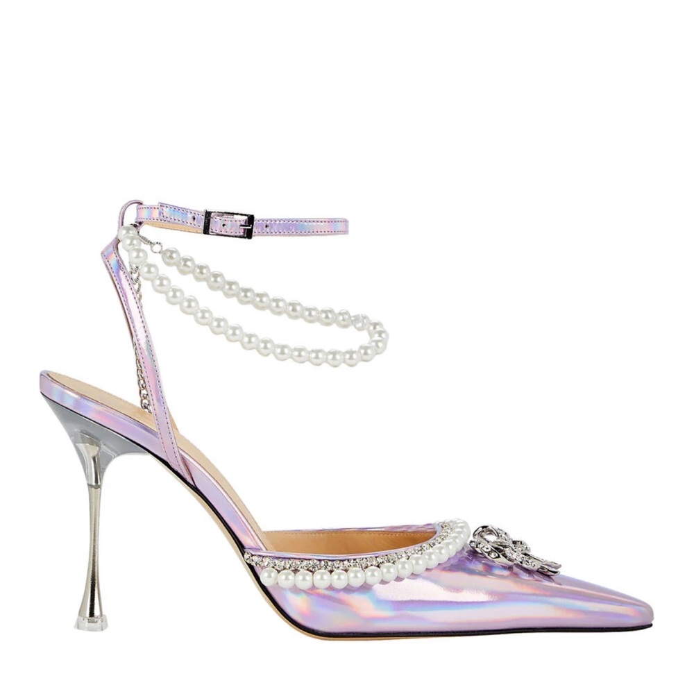 Mach & Mach Double Bow Crystal-Embellished Pumps